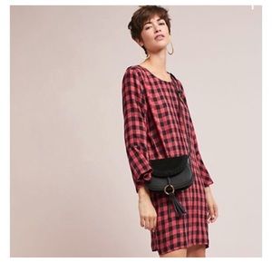 Anthropologie Bell Sleeve Flannel Dress